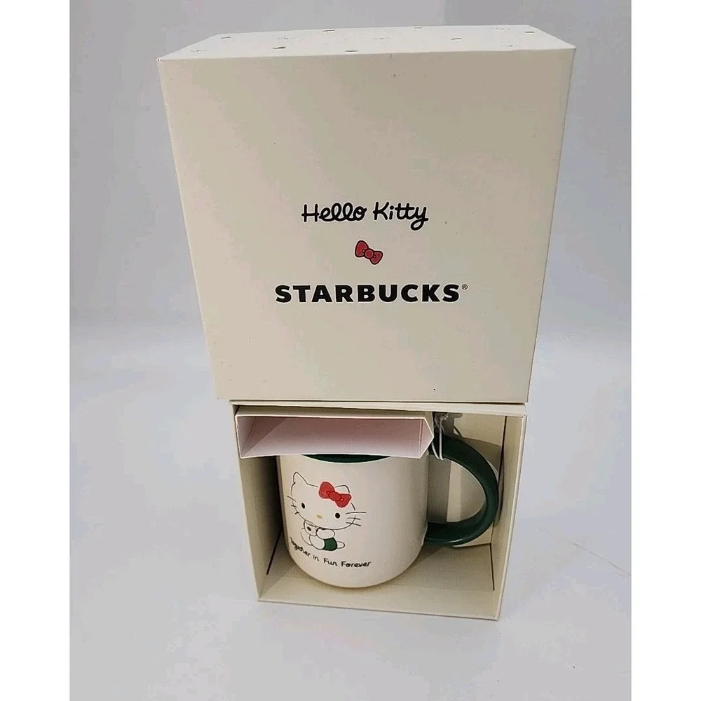 STARBUCKS x HELLO KITTY Ceramic Bow Top 16oz Mug -‎ Together In Fun Forever-NIB
